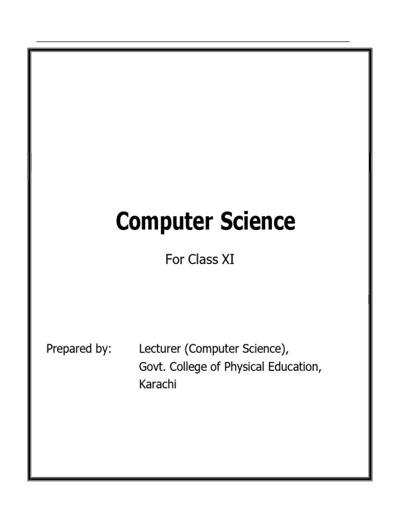 Class 11 Computer Science Chapter 1 Notes | PDF | Printer (Computing ...