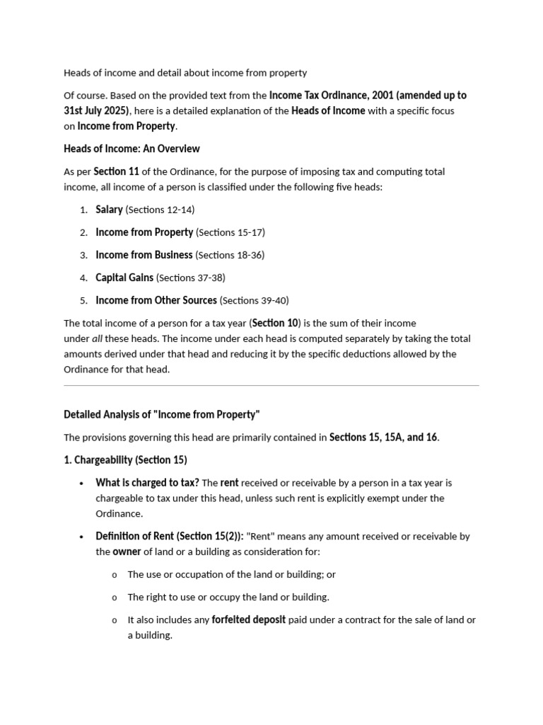 Income from Property Tax Overview | PDF | Cost Of Living | Taxes