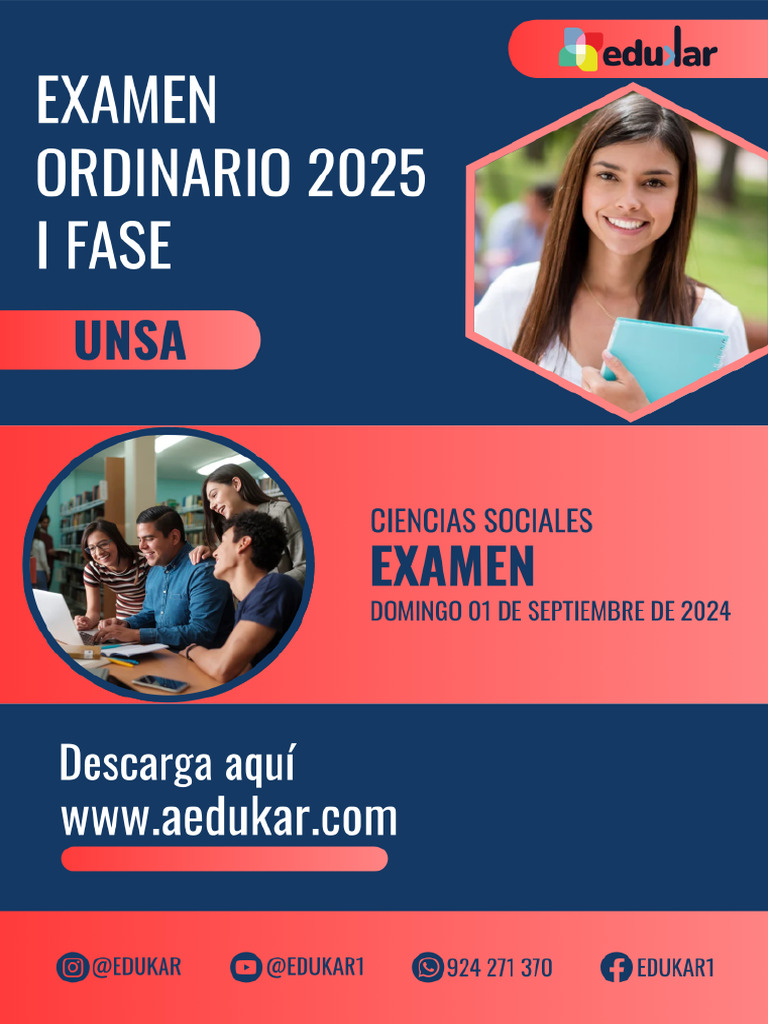 Examen Ordinario UNSA 2025 Fase I | PDF | Fósil