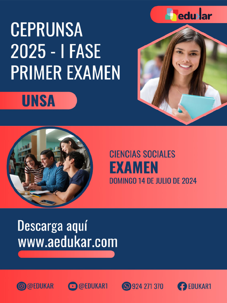 Examen CEPRUNSA 2025: Primer Fase | PDF