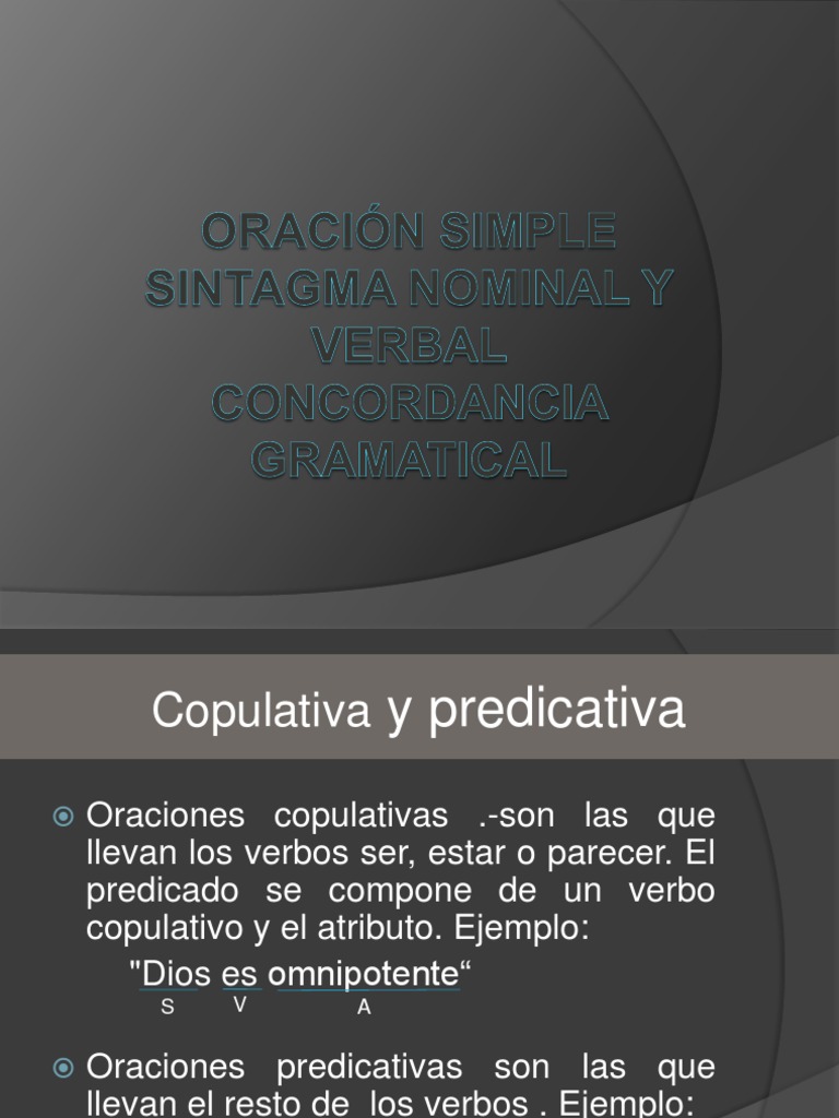 Estructura de Oraciones Copulativas y Predicativas | PDF | Artes del ...