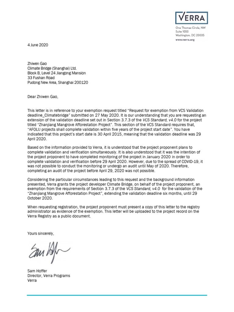 Zhanjiang Mangrove Extension Request Response | PDF