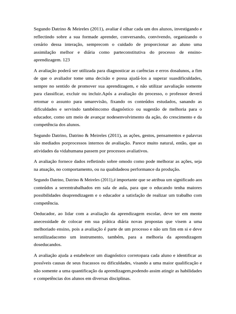 Avaliação Formativa e Aprendizagem Eficaz | PDF | Aprendizado | Pedagogia