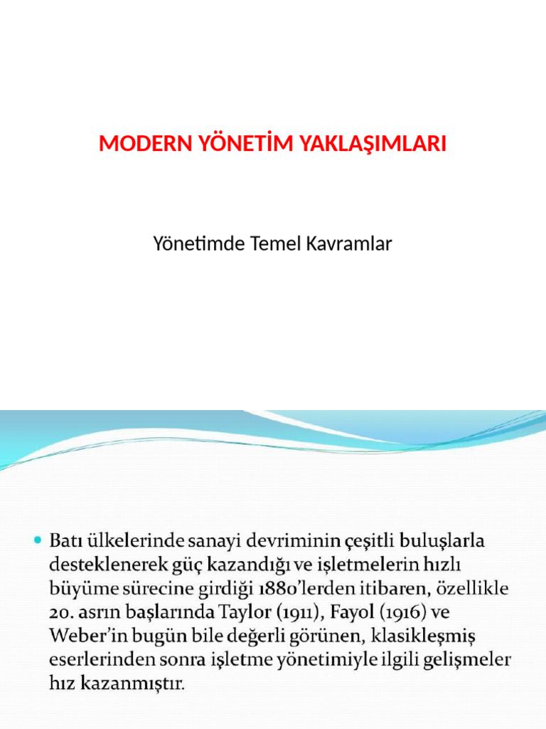 2 Hafta Yonetimde Temel Kavramlar 1 | PDF