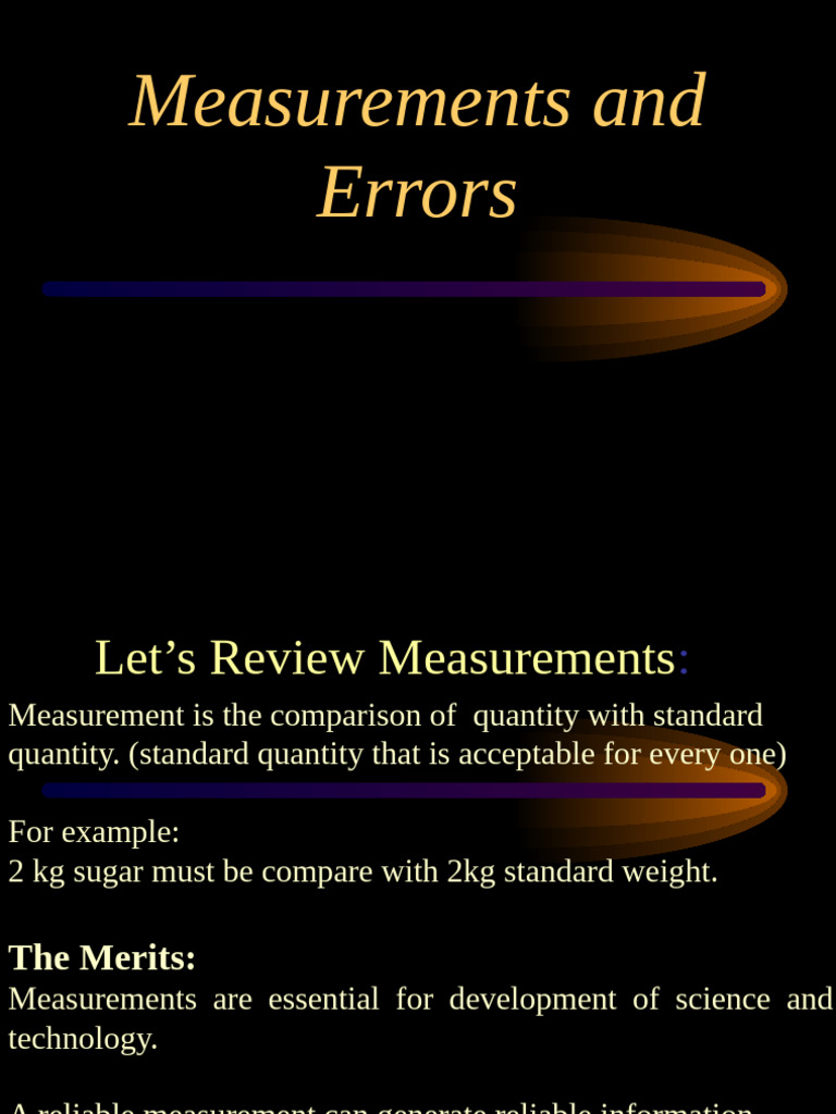 Understanding Measurements and Errors | PDF | Measurement | Mole (Unit)
