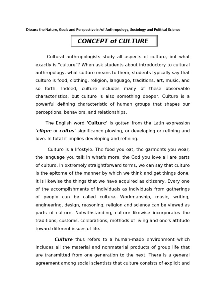 Understanding Culture and Society Concepts | PDF | Traditions | Sociology
