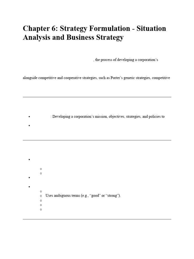 Strategy Formulation and Analysis Tools | PDF | Strategic Management ...