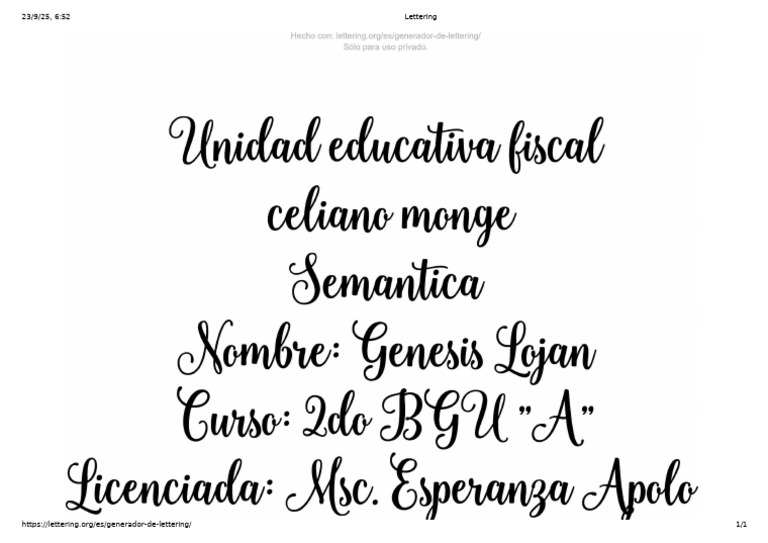 Generador de Lettering y Caligrafía | PDF