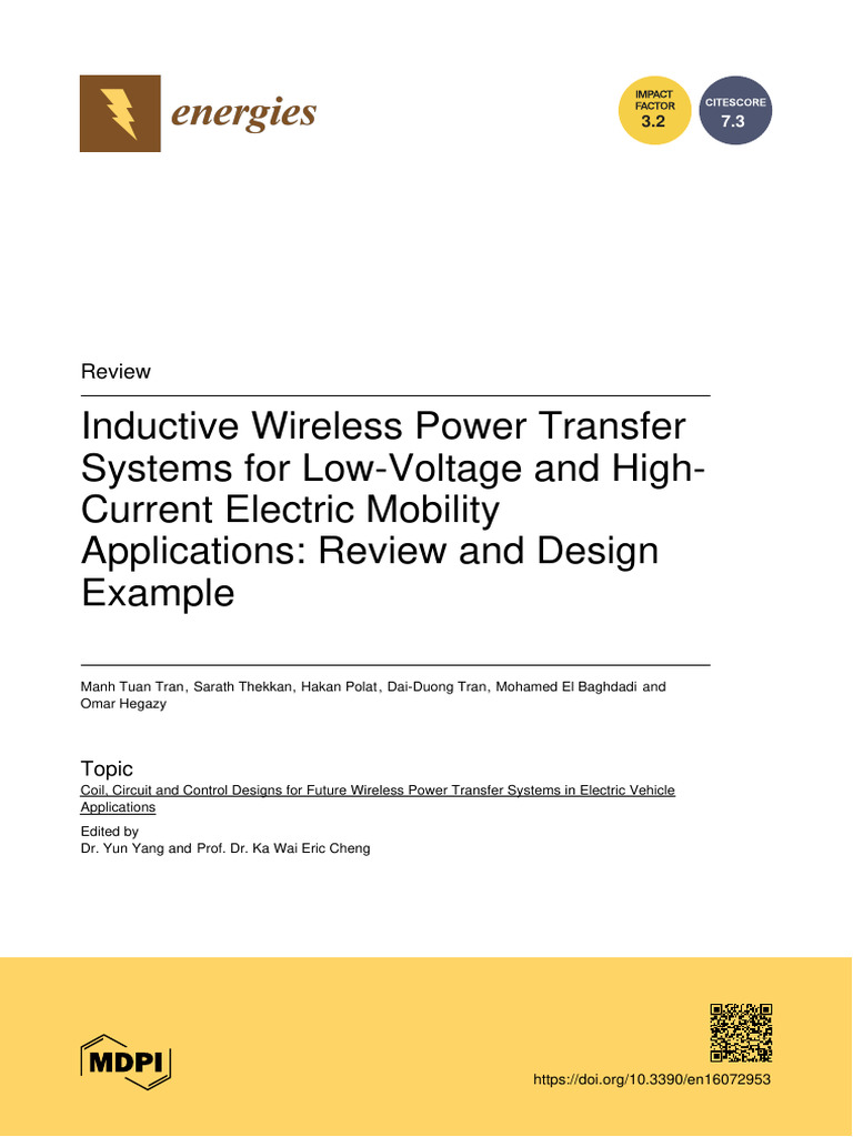 Inductive Wireless Power for EVs Review | PDF | Inductance | Inductor