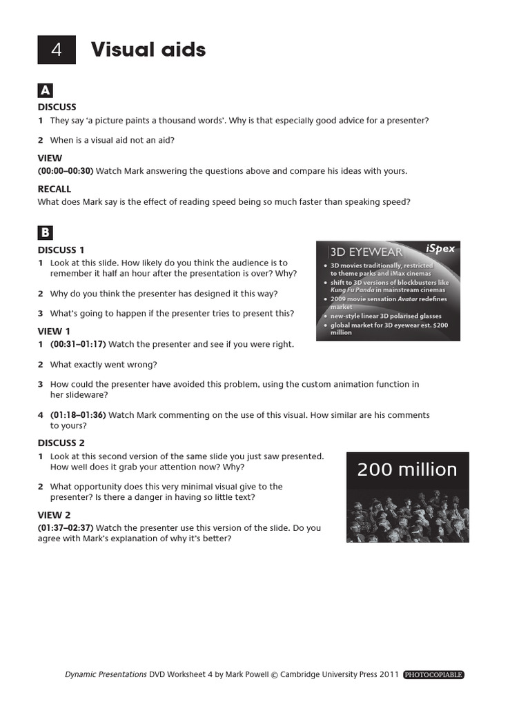 Effective Use of Visual Aids in Presentations | PDF | Fuels | 3 D Film