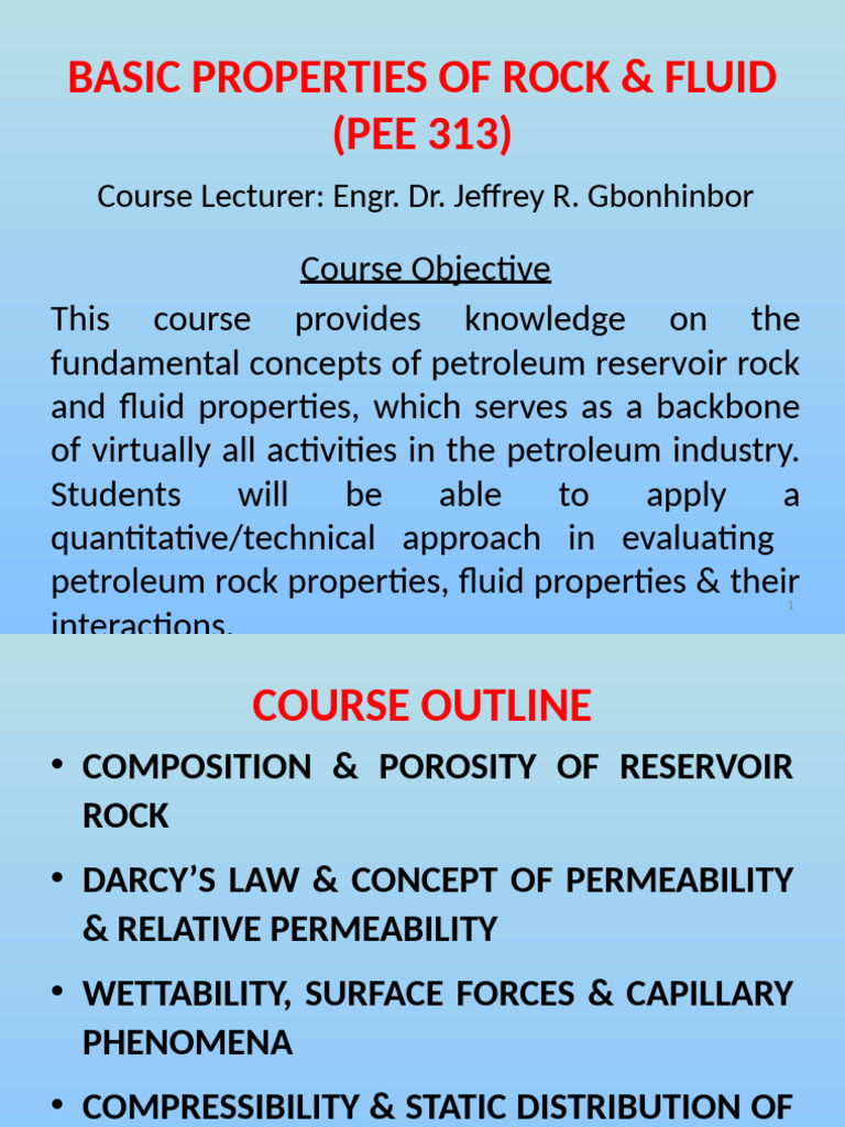 Rock and Fluid Properties in Reservoirs | PDF | Petroleum Reservoir ...