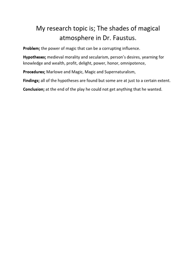 Magic's Corruption in Dr. Faustus | PDF