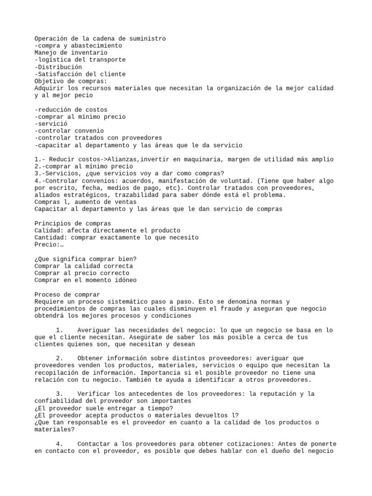 Estrategias en Operaciones de Compras | PDF | Calidad (comercial ...