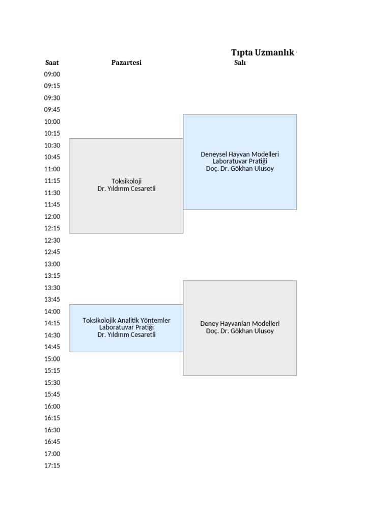 TUS Ders Programi Izole Organ | PDF