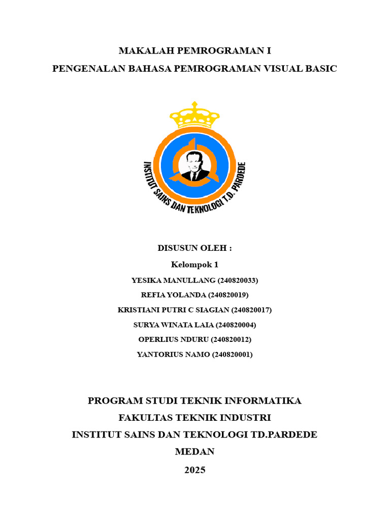 Pengenalan Bahasa Pemrograman Visual Basic | PDF