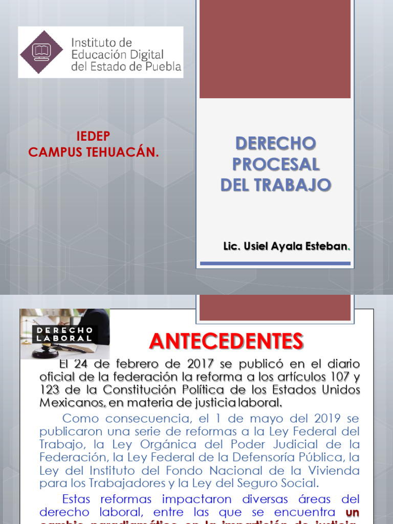 Justicia Laboral en México: Reformas y Principios | PDF | Ley procesal ...