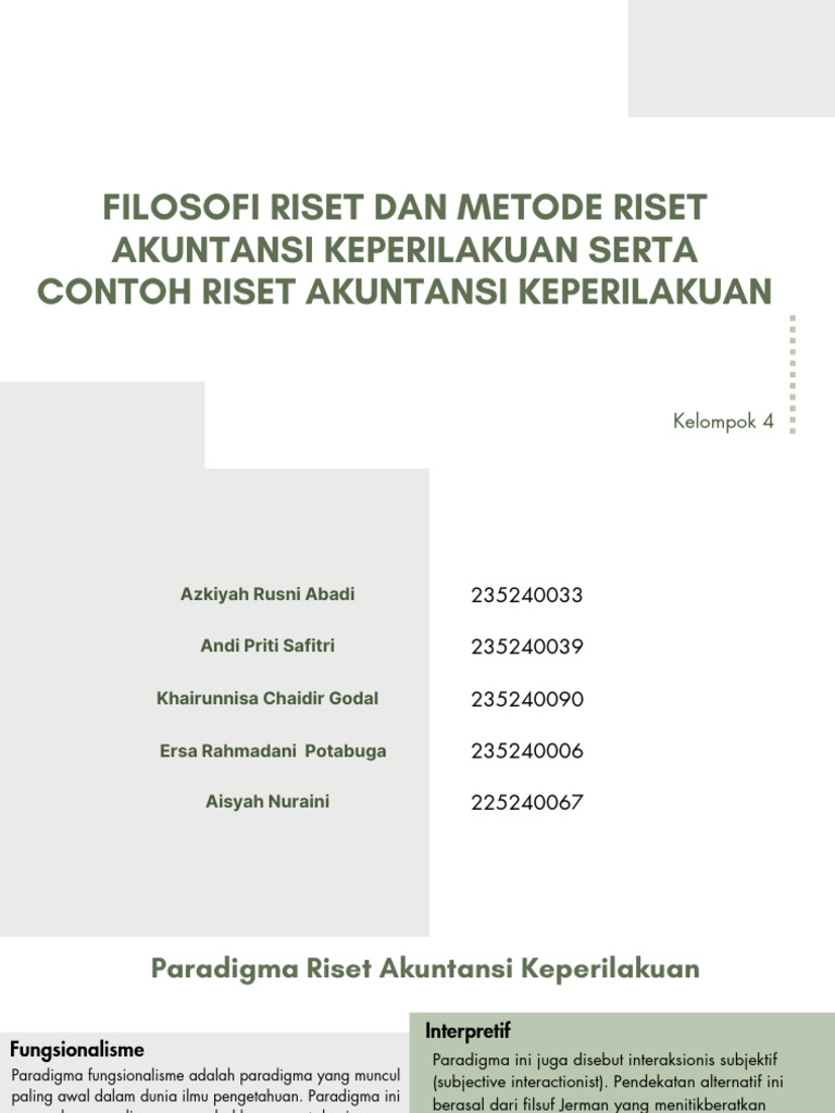 Paradigma Riset Akuntansi Keperilakuan | PDF