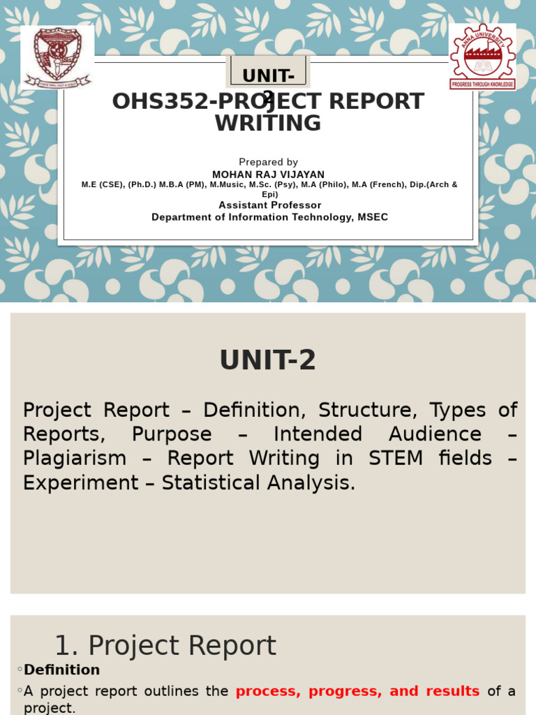 Project Report Writing Guide | PDF | Statistics | Plagiarism