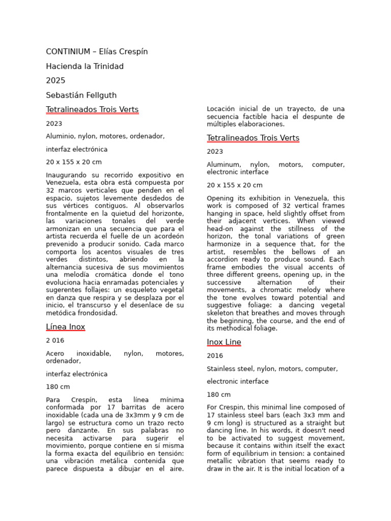 CONTINIUM Elias Crespin | PDF