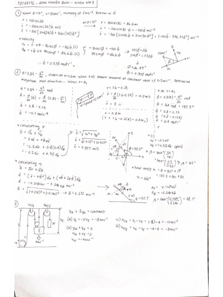 Physics Homework Solutions and Calculations | PDF