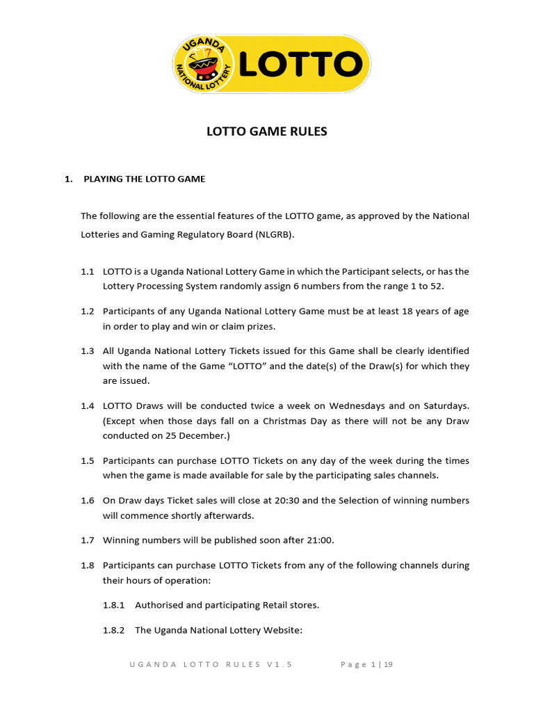 Uganda Lotto Game Rules Explained | PDF | Lottery | Gambling Games