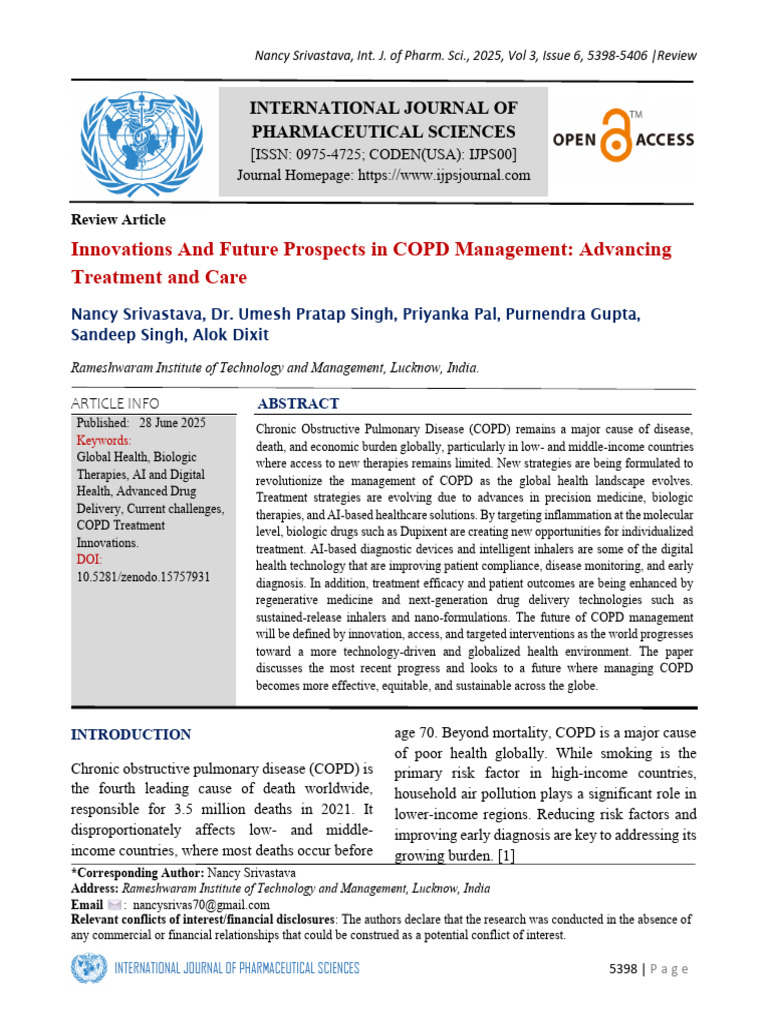 Innovations in COPD Treatment 2025 | PDF | Chronic Obstructive ...