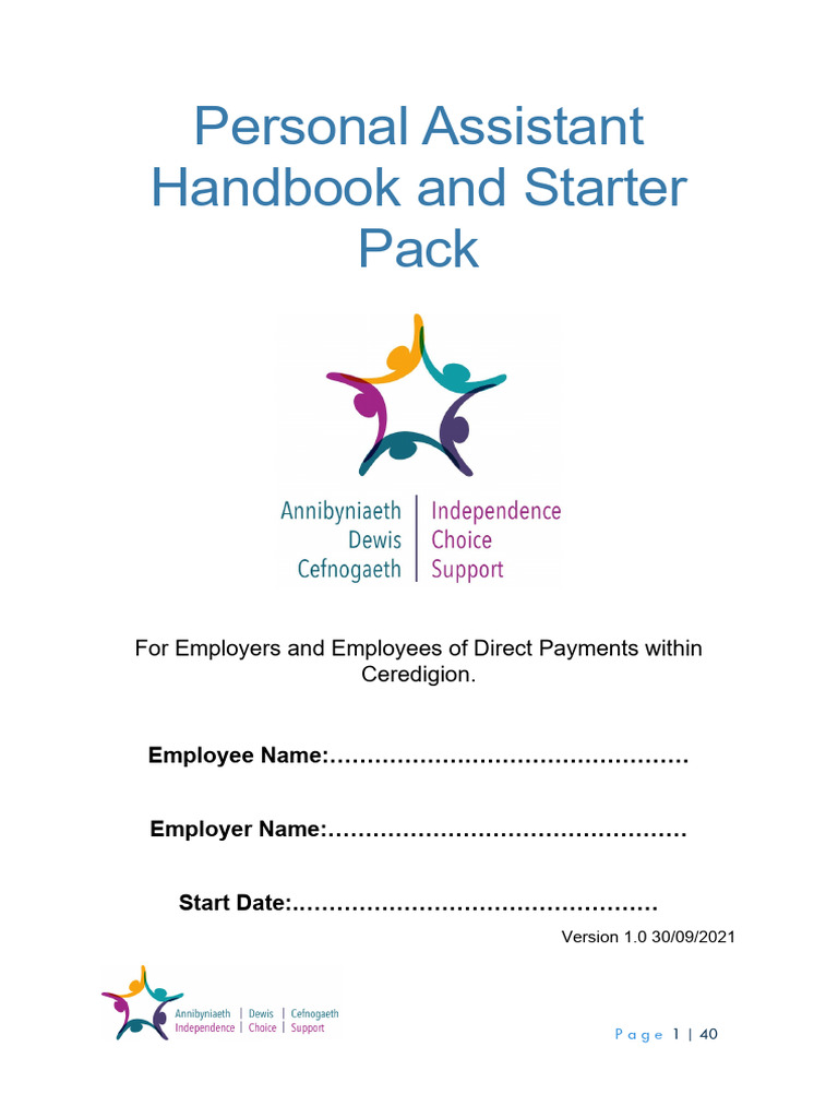 Personal Assistant Handbook for Ceredigion | PDF | Parental Leave ...