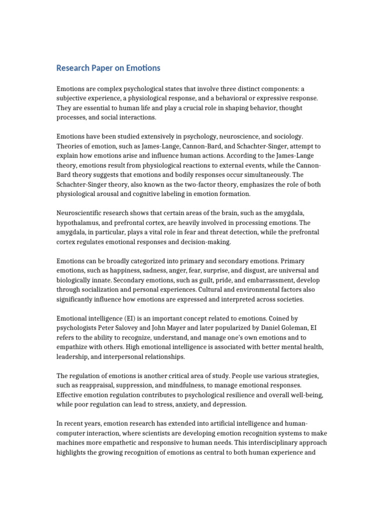 Understanding Emotions: Theories & Impact | PDF | Emotions | Empathy