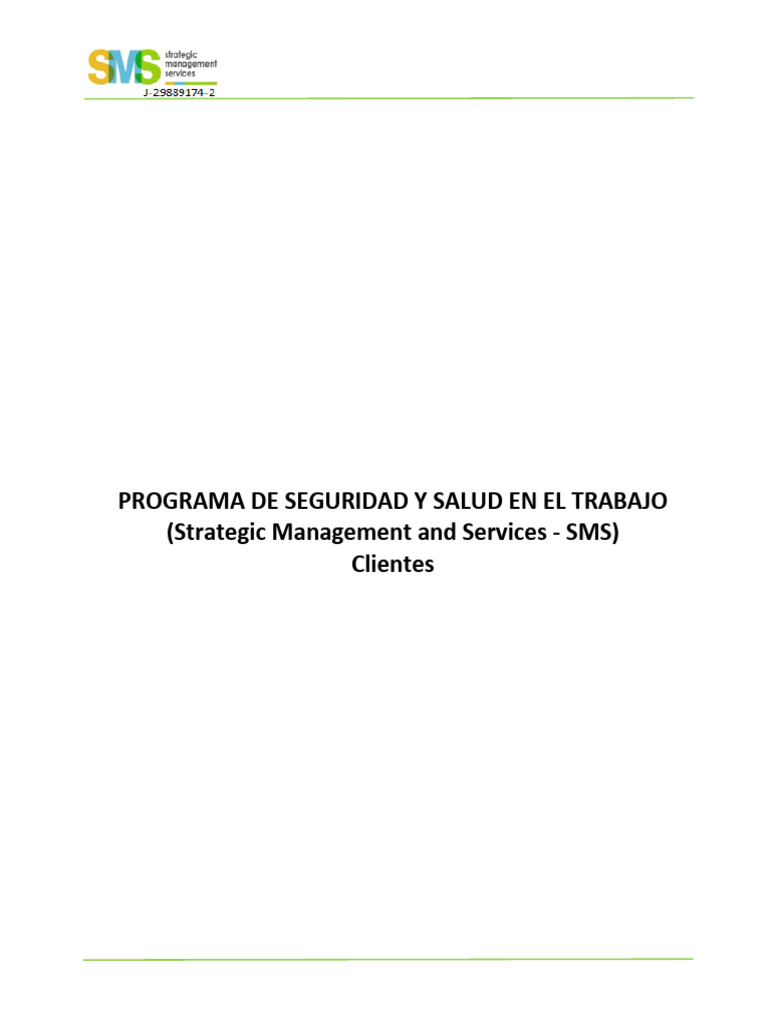 Programa de Seguridad y Salud en El Trabajo (SMS 2023) | PDF ...