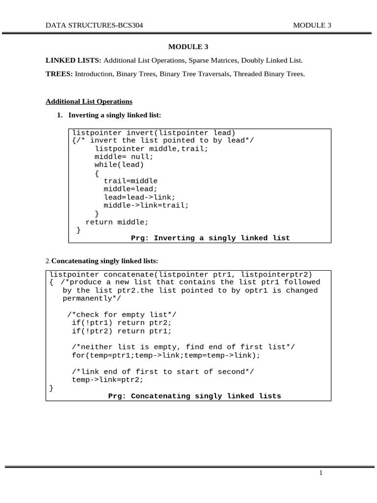Data Structures: Linked Lists & Trees | PDF | Computer Programming ...
