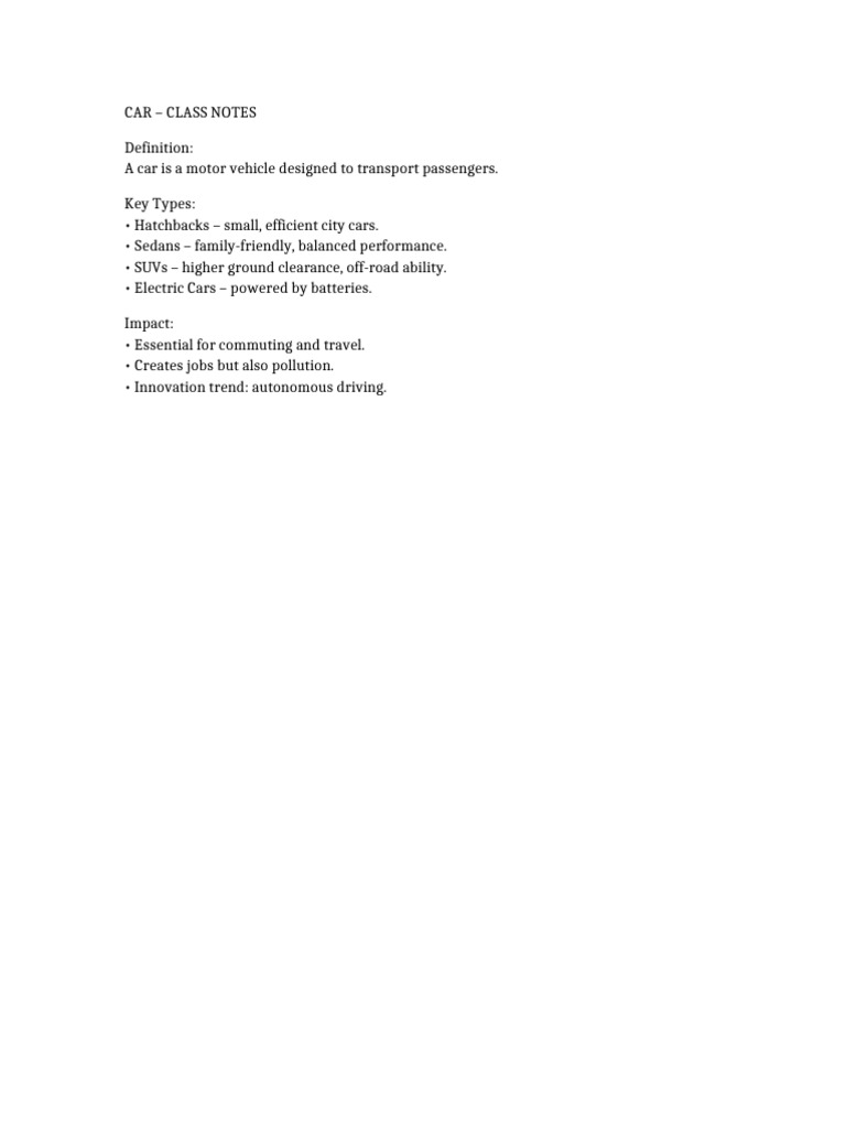 Car Types and Their Impact | PDF