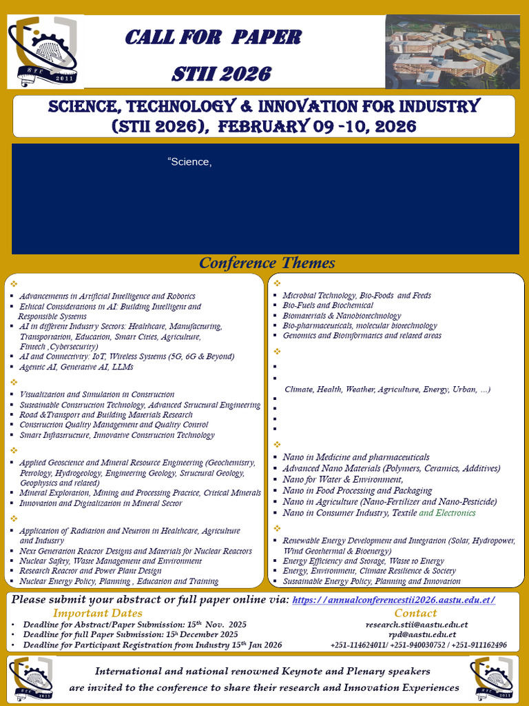 Call For Paper Stii2026 Aastu | PDF | Artificial Intelligence ...