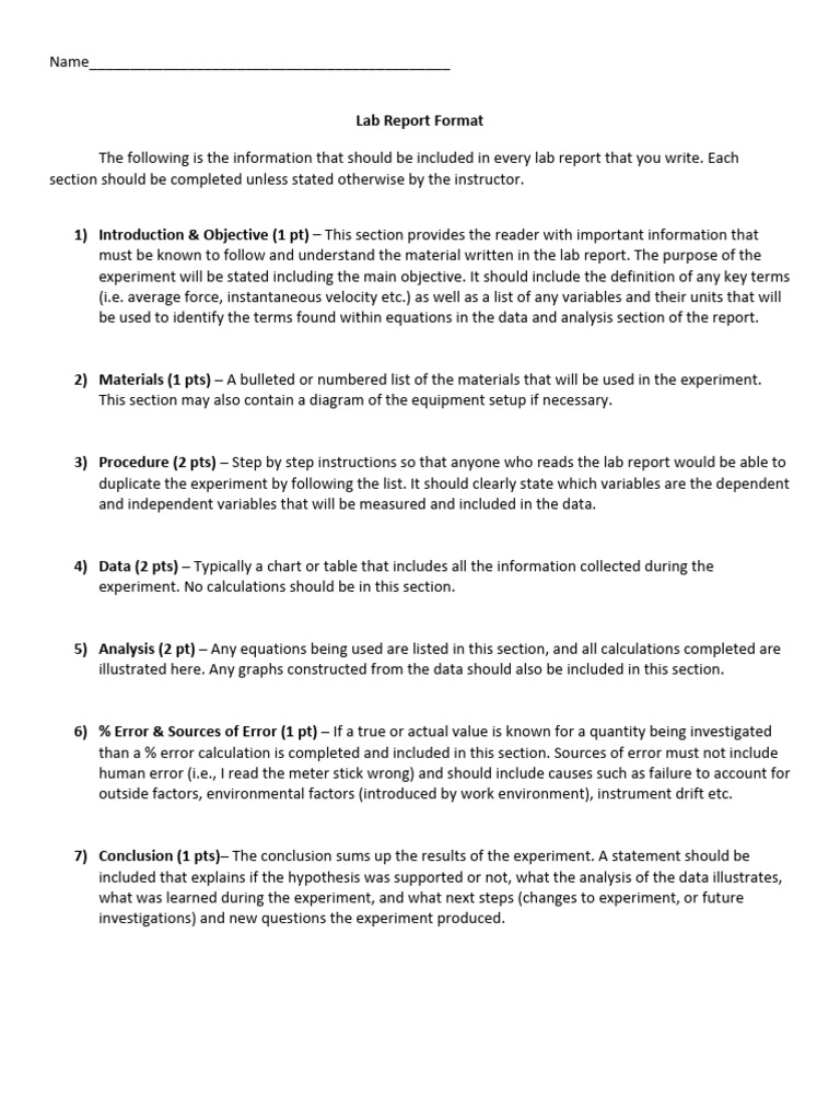 Lab Report Format 2024-25 | PDF | Experiment