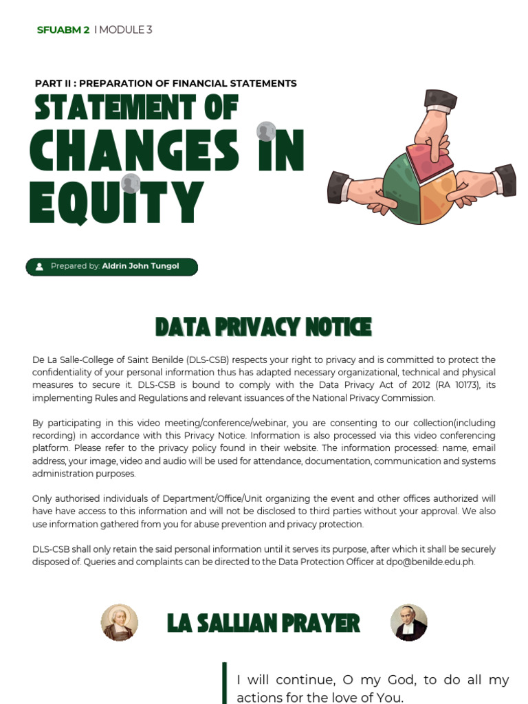 Sfuabm 2 Module 3 Part 2 Statement of Changes in Equity | PDF | Equity ...