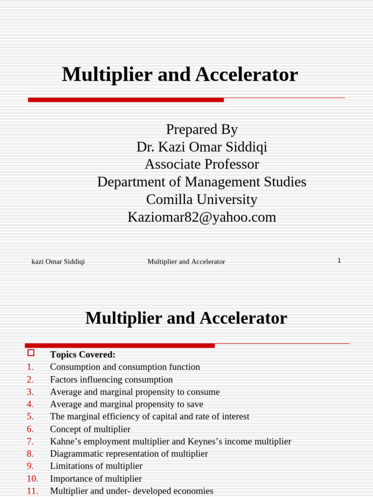 Multiplier and Accelerator | PDF | Fiscal Multiplier | Consumption ...