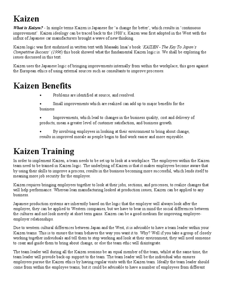 Kaizen | PDF