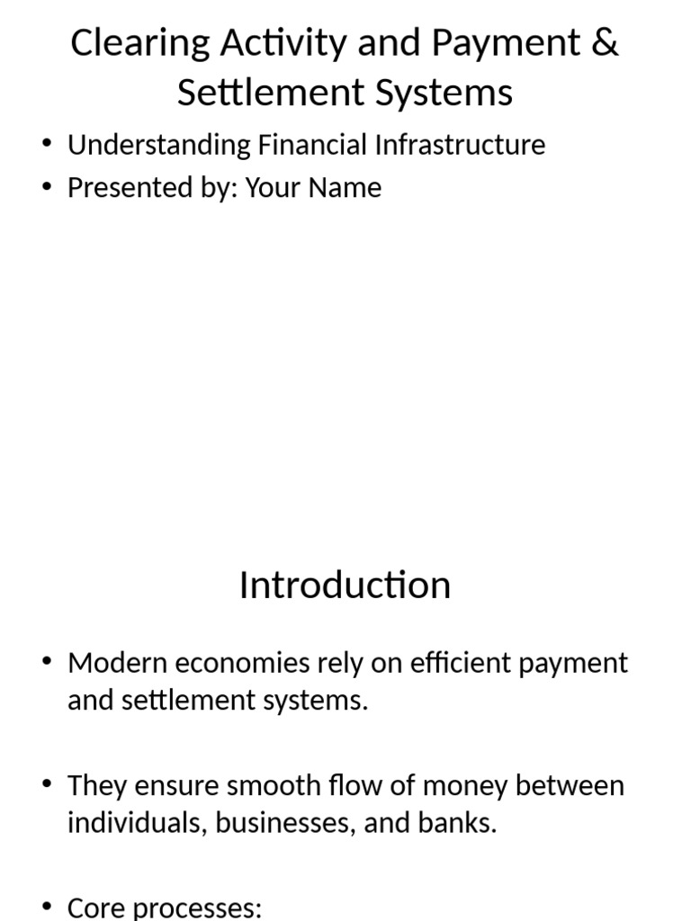 Clearing and Settlement Systems Overview | PDF | Clearing (Finance ...