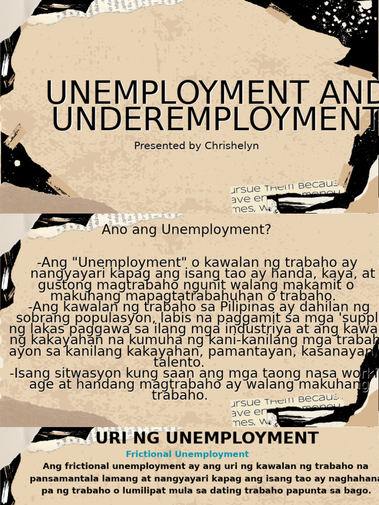Unemployment and Underemployment | PDF