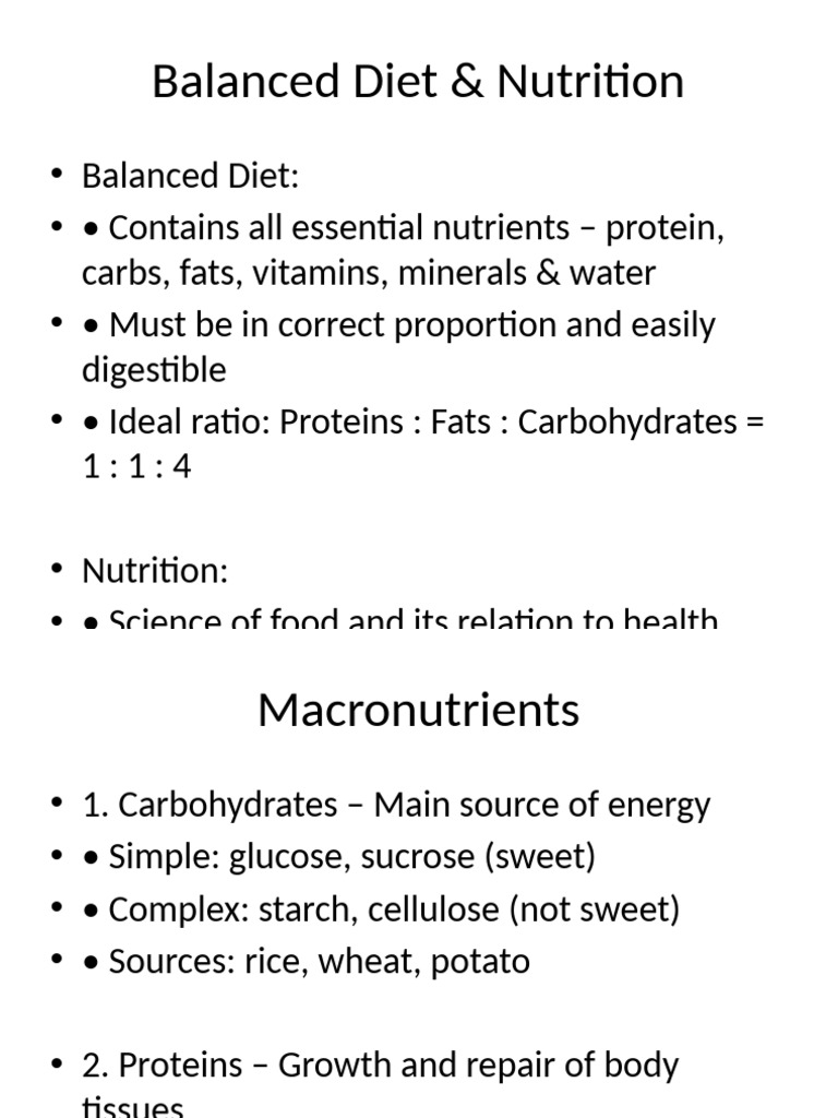 Balanced Diet Essentials for Health | PDF