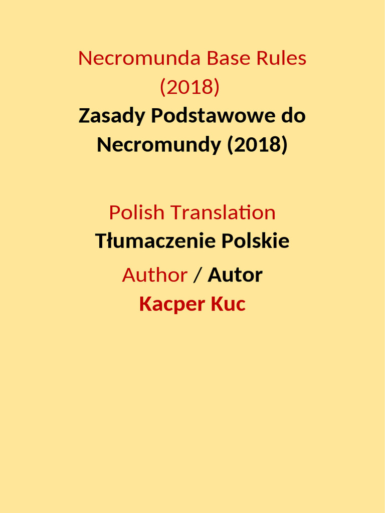 Necromunda 2018 Skrót PL | PDF