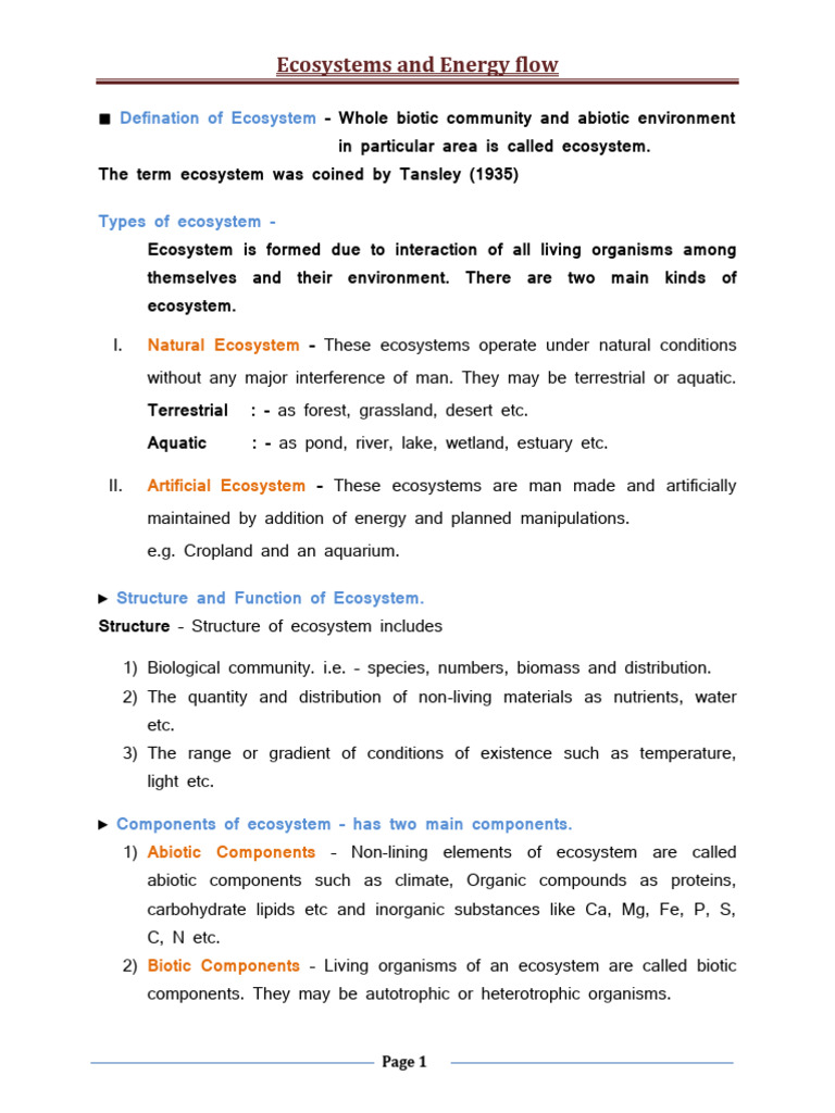 Ecosystems and Energy Flow | PDF | Food Web | Ecosystem