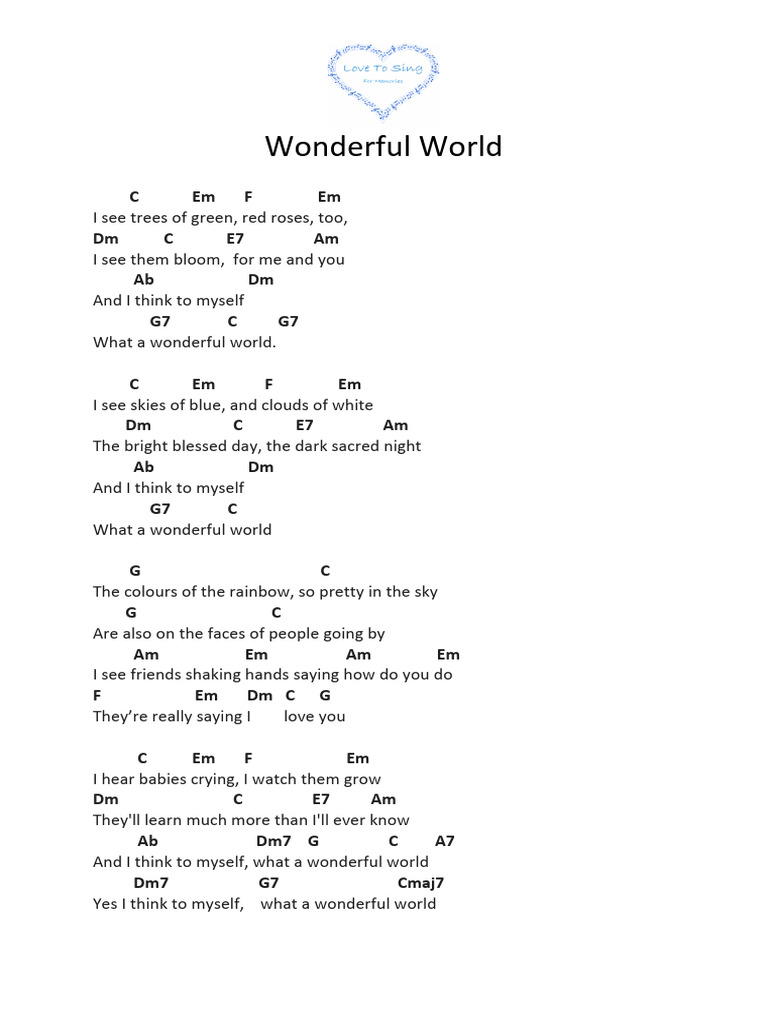 Wonderful World Chords and Lyrics | PDF