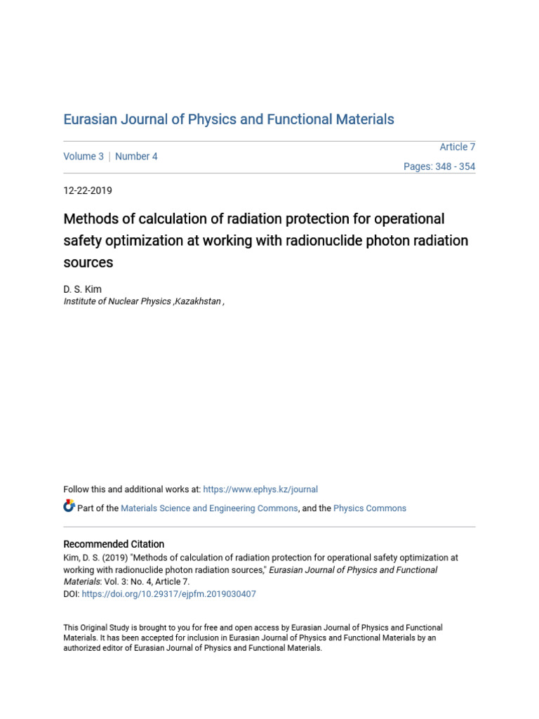 Radiation Protection Calculation Methods | PDF | Absorbed Dose ...