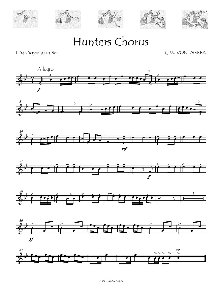 Partition de Hunters Chorus de Weber | PDF