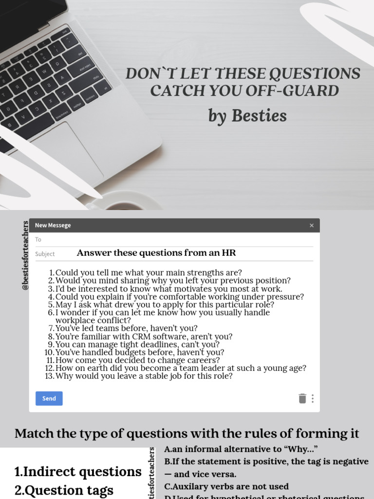 Don't Let These Questions Catch You Off-Guard | PDF | Verb | Language ...