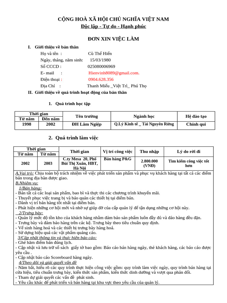 CV Work | PDF