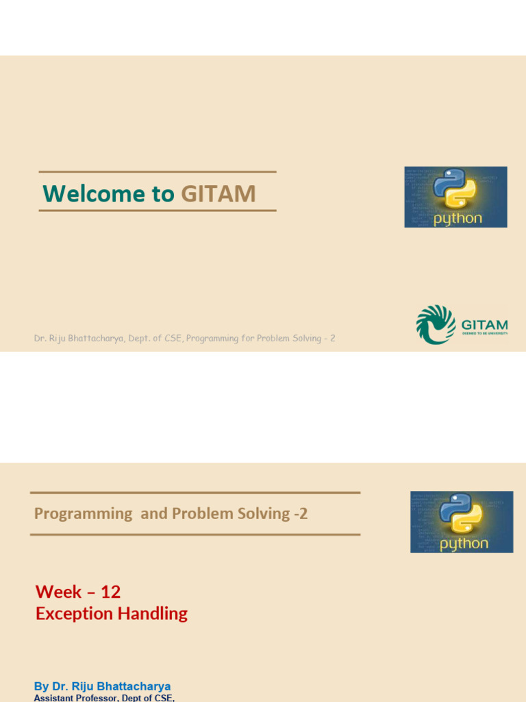Python Exception Handling Overview | PDF | Parameter (Computer ...