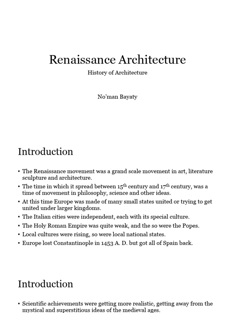 6 Renaissance Architecture | PDF | Renaissance | Italian Renaissance