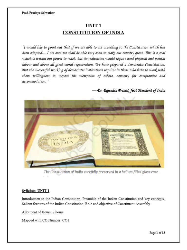 Unit 1 Constitution Of India-1 | PDF | Partition Of India | British Raj