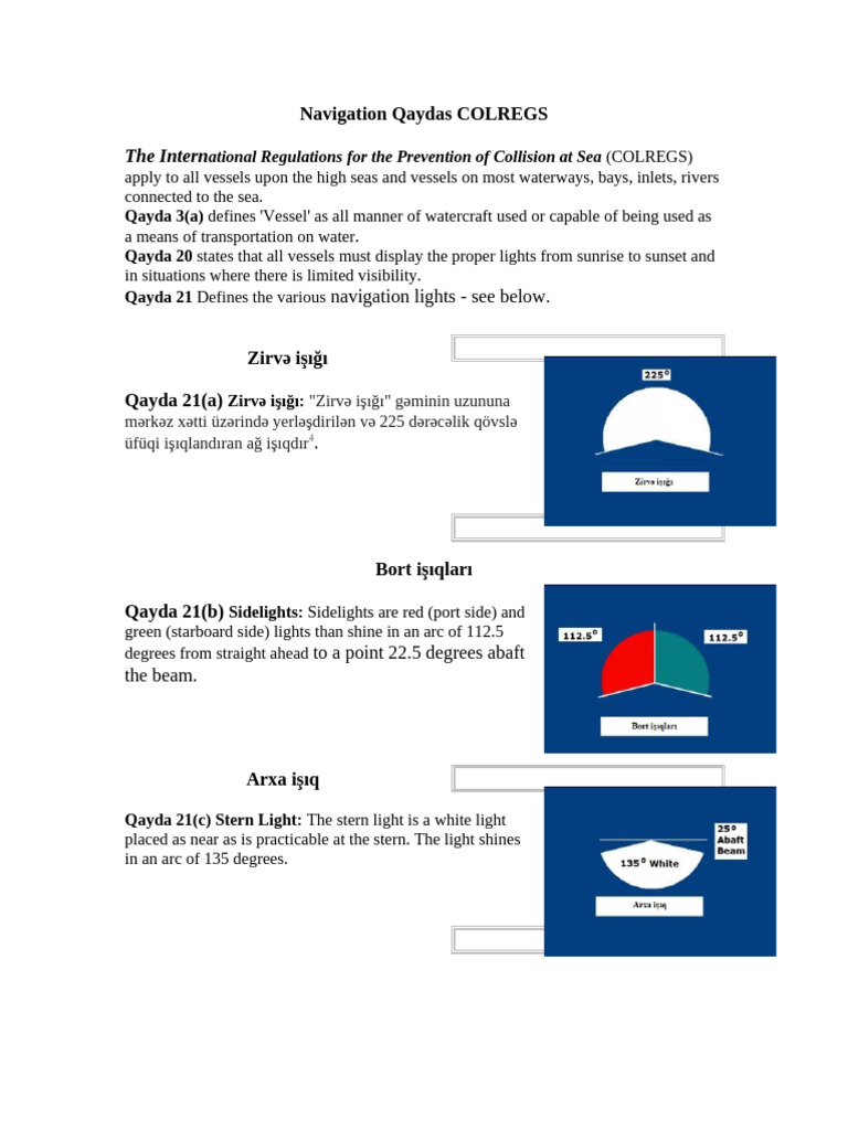 Navigation Rules COLREGSaz | PDF